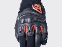 XS FIVE rukavice, CrnoCrvene, Koža+Spandex+Neoprene
